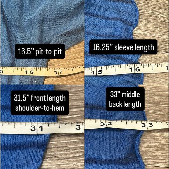 Poupette St. Barth Blue Crinkle Mini Tunic Dress Cover-Up Boho Mermaid Hippie - Picture 13 of 13